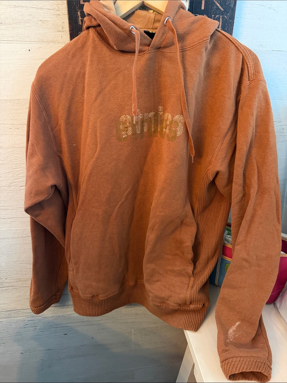 Vintage Etnies Rust Orange Cotton Crewneck Sweatshirt Pullover Hoodie